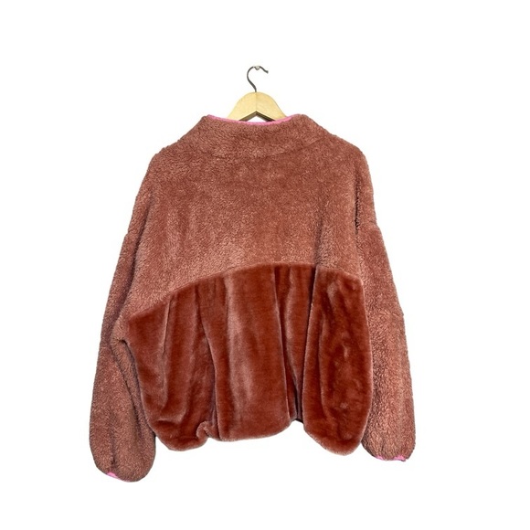 UGG Women’s Marlene Sherpa Full Zip Jacket Pink/Mauve L - Picture 2 of 5